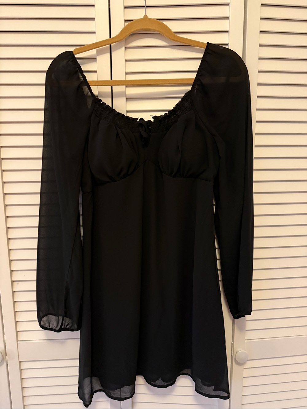 Lily Rose Black Long-Sleeve Babydoll Dress